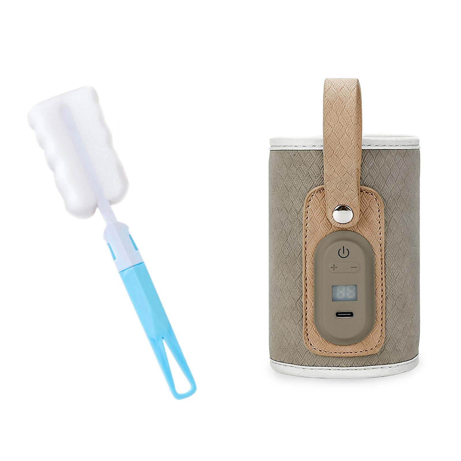 Digital Display Bottle Heaters with Cup Brush Lightweight Bottle Heating Bag for Shopping Walking