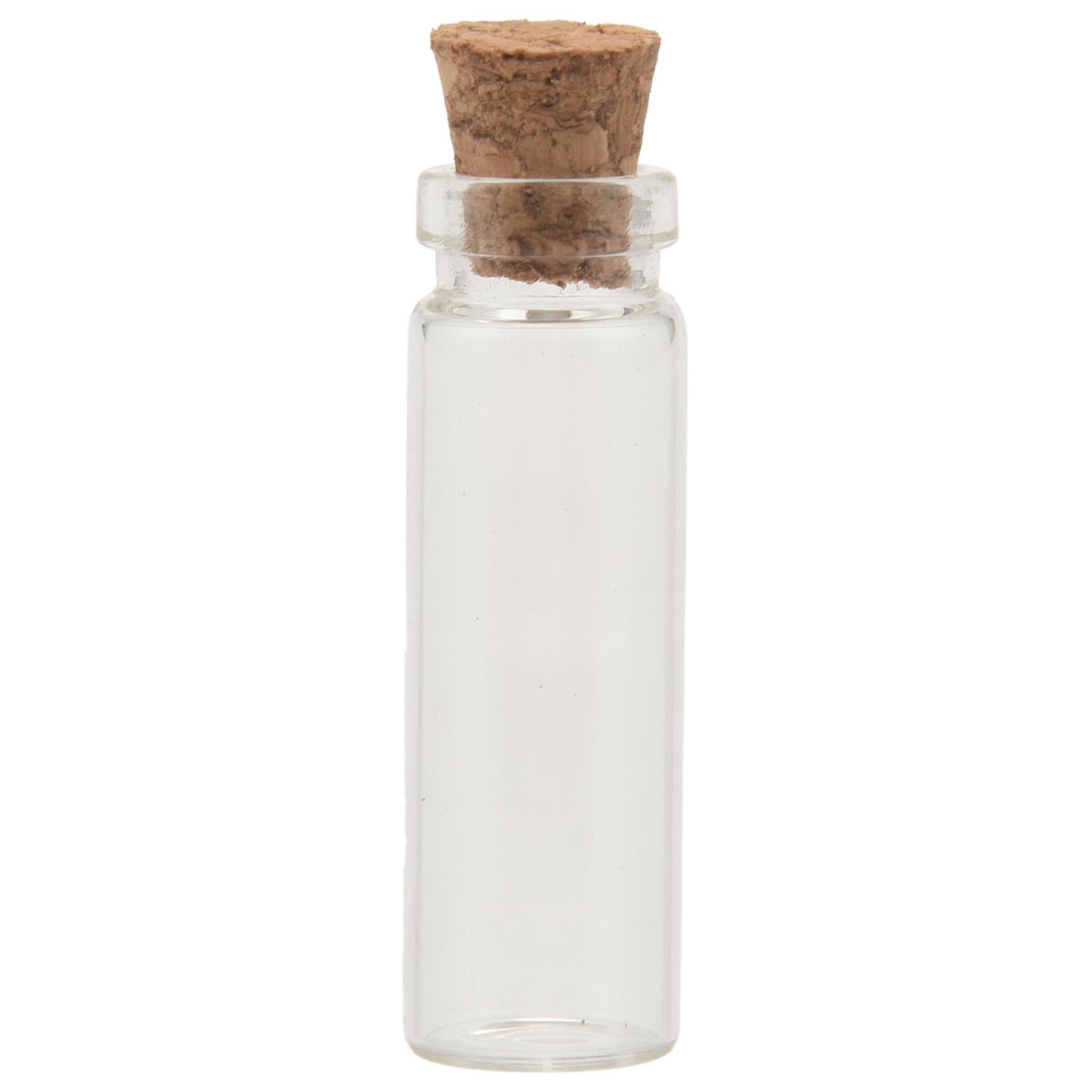 20pcs 11x32mm Tiny Mini Empty Clear Cork Glass Bottles Vials 2ml