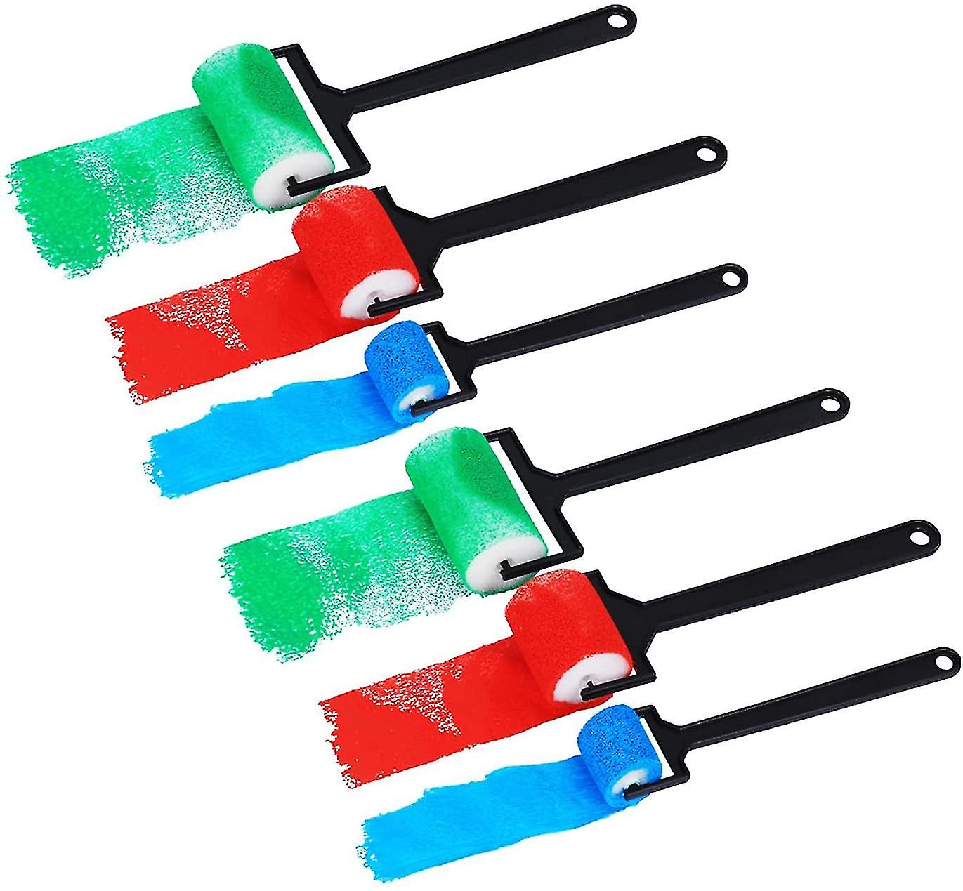 6 Pieces Sponge Rollers Foam Paint Roller For Kids Foam Brushes In Rollers