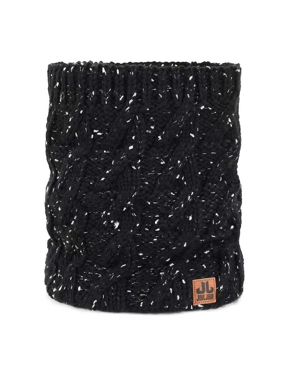 Jail Jam Neck Warmer In Braided Wool Black