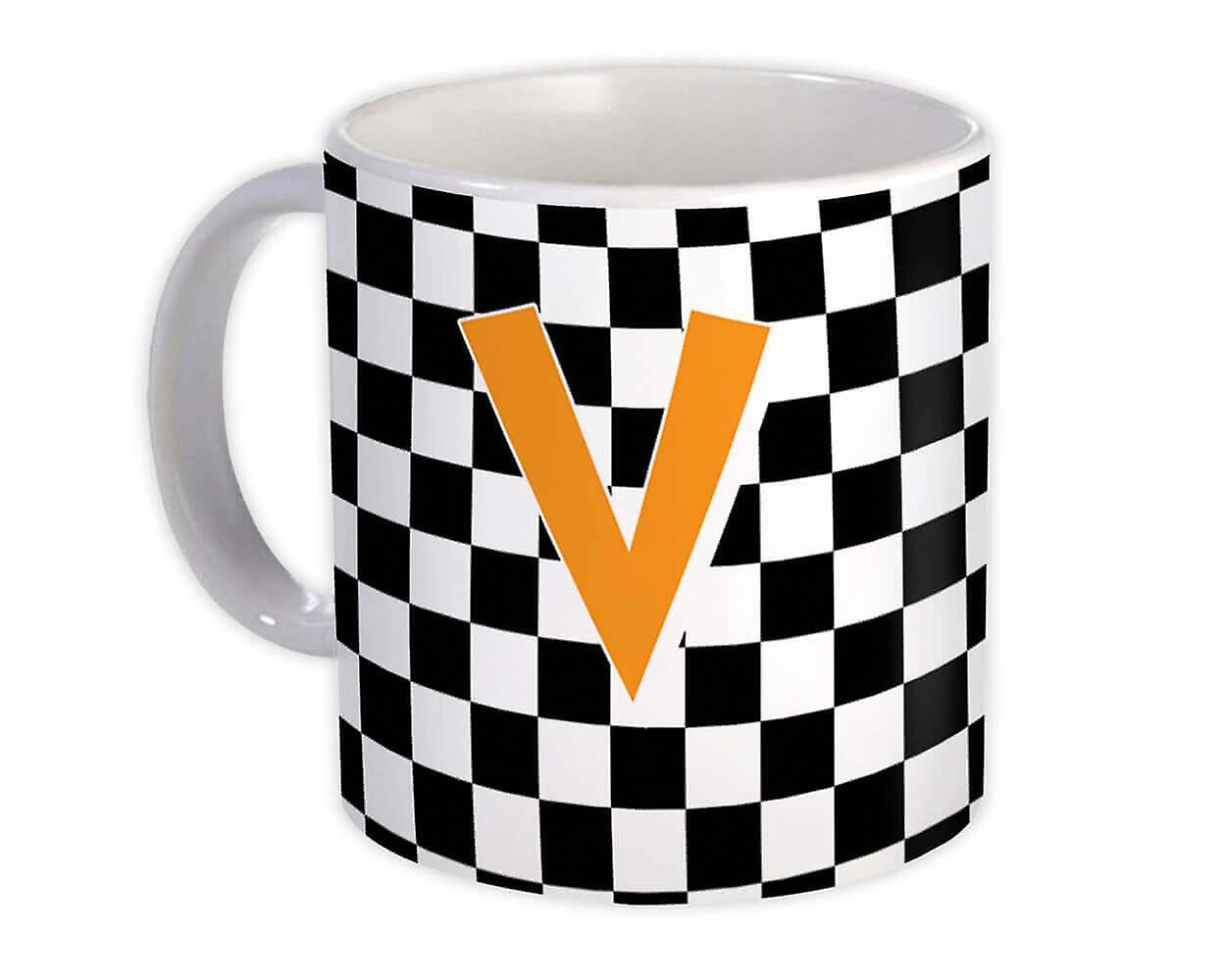 Presentmugg: Monogram Letter V Alphabet