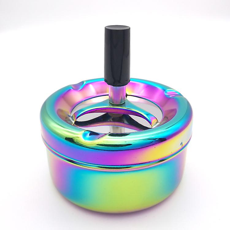 Rotating ashtray in rainbow design, multi-colored