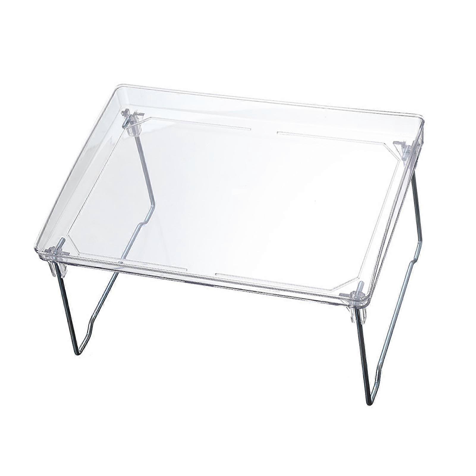 Foldable Desktop Storage Rack Large Space Stackable Space Saving Foldable Desktop Shelf Organizer for Kitchen Bathroom Bedroom