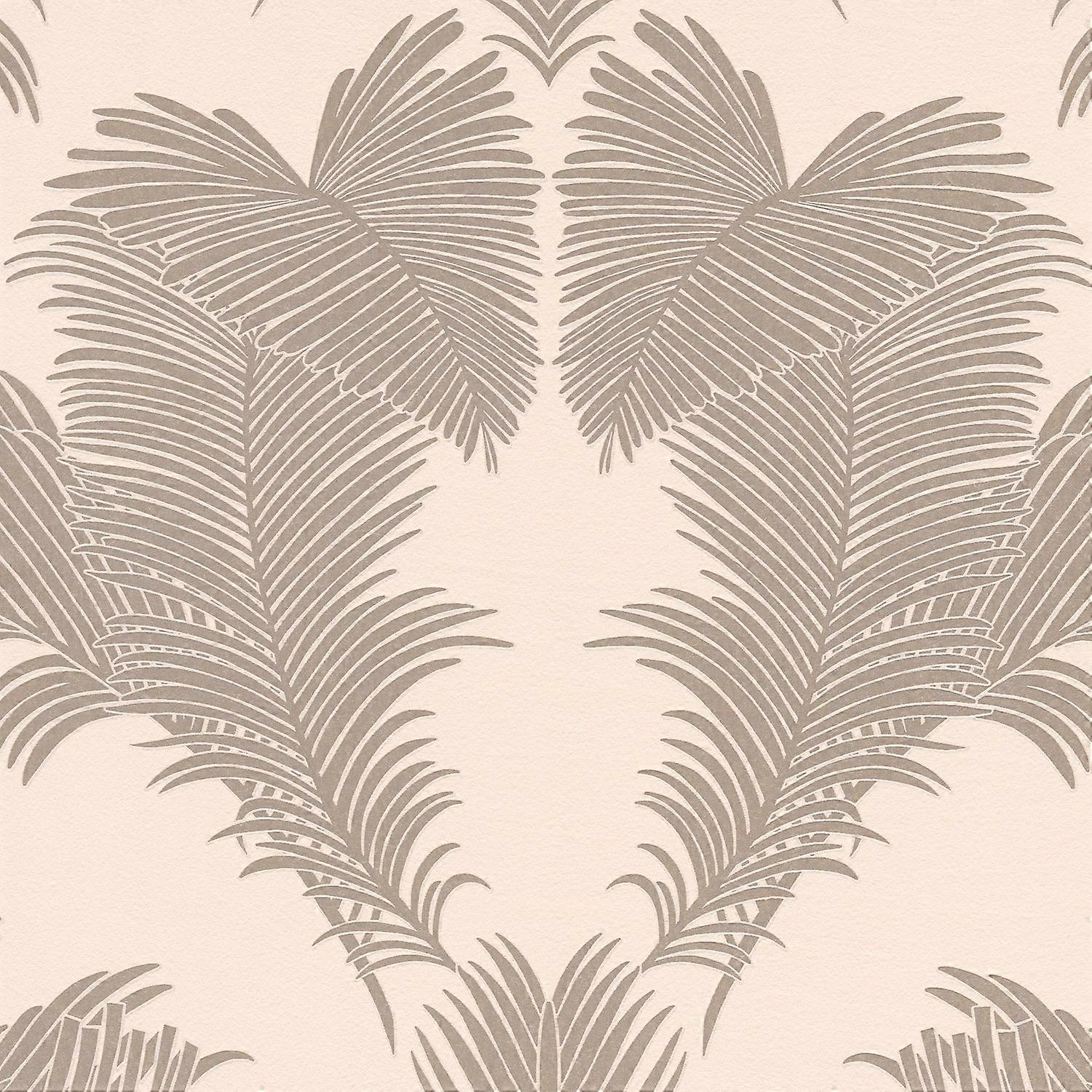 Nature non-woven wallpaper wall Profhome 379591-GU textured with graphical pattern shiny beige