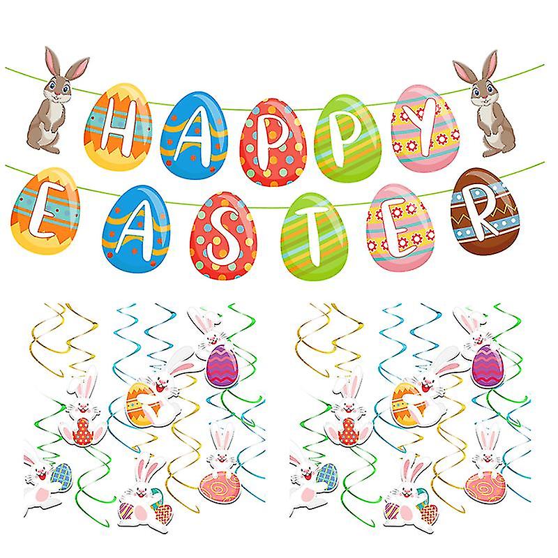 1set Easter Swirls Hangings