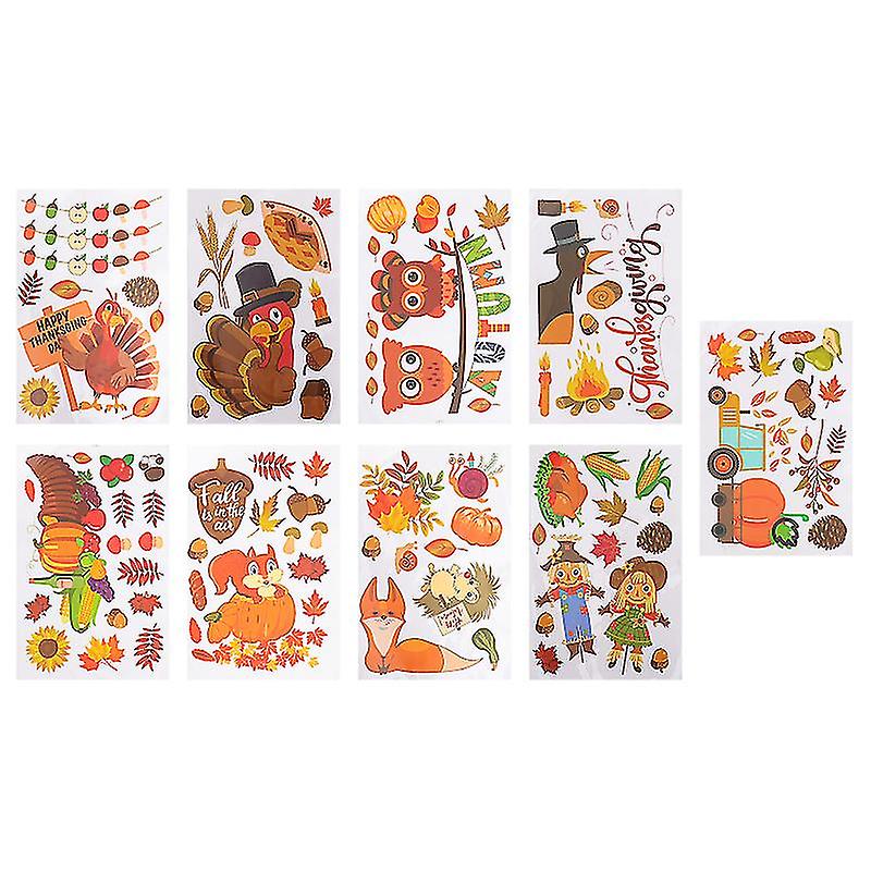 9pcs Thanksgiving Day Stickers