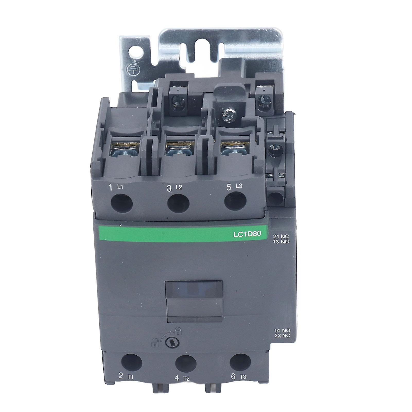 80A AC Contactor 1 Normally Open 1 Normally Closed LC1D80 Industrial Contactor 380V Rated Voltage AC24V Coil