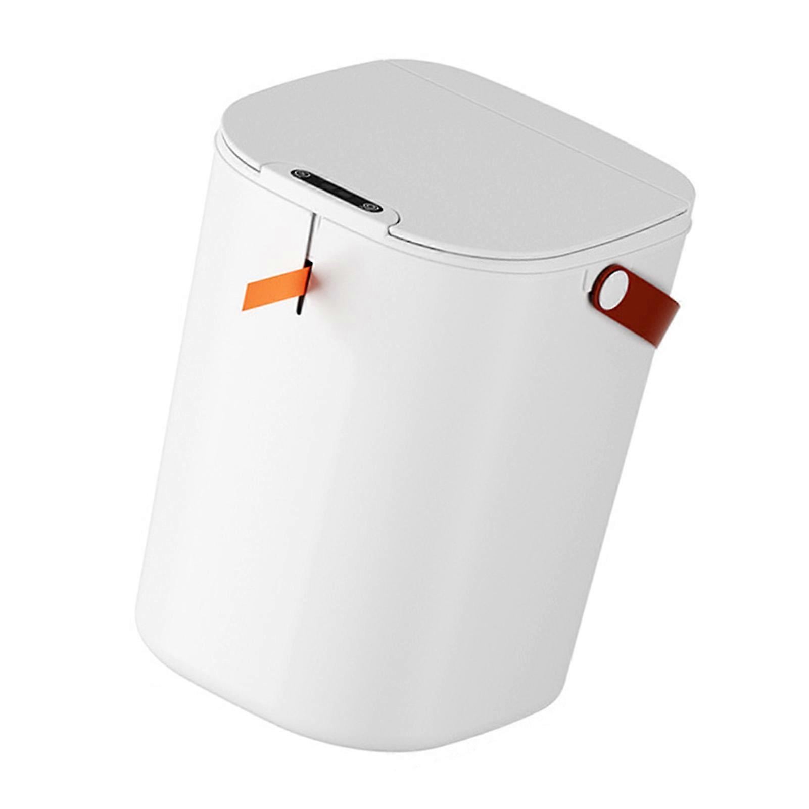 20L Sensor Trash Can with Handle ABS Automatic Induction Touchless Garbage Can for Bathroom White