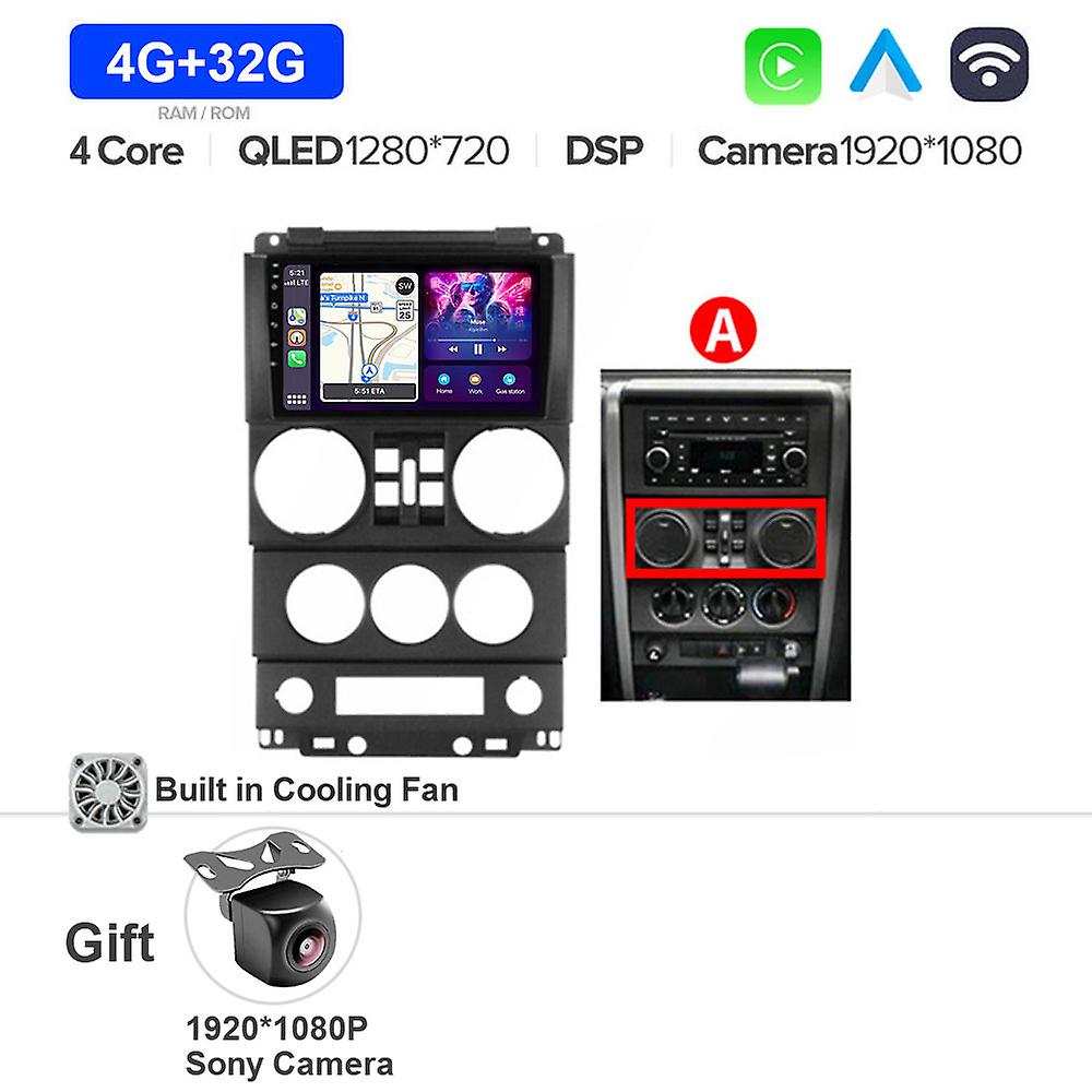 Android 13 Bt 4g Wifi Gps Navigation Carplay For Jeep Wrangler Unlimited 3 Jk 2008 - 2010 360 Camera Car Head Unit Radio Auto