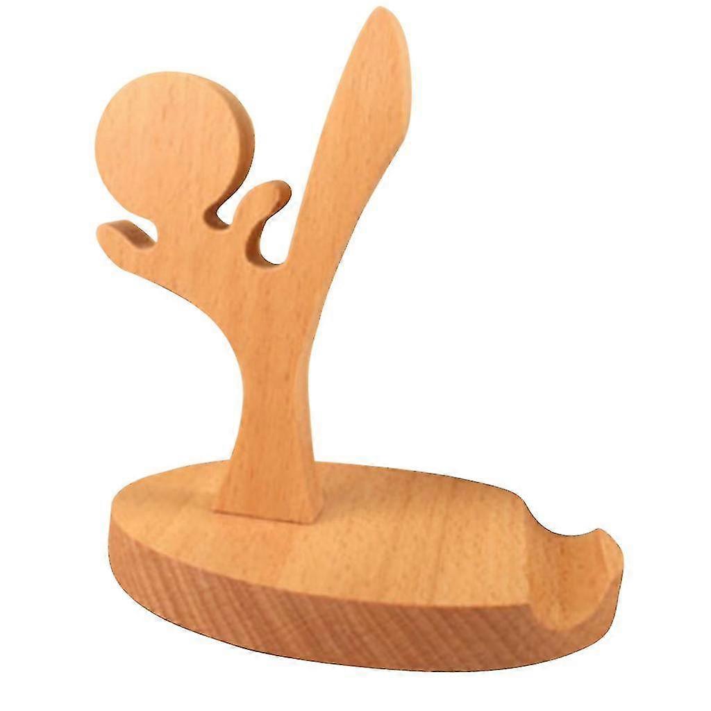 Wood Universal Cell Phone Desktop Stand Holder For Phone Tablet- Kung Fu Boy