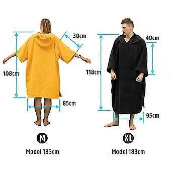 Poncho De Bain Adulte Surdimensionné – Serviette De Change à Capuche, Absorbante, Pour Plage, Piscine, Surf (noir Avec Capuche)