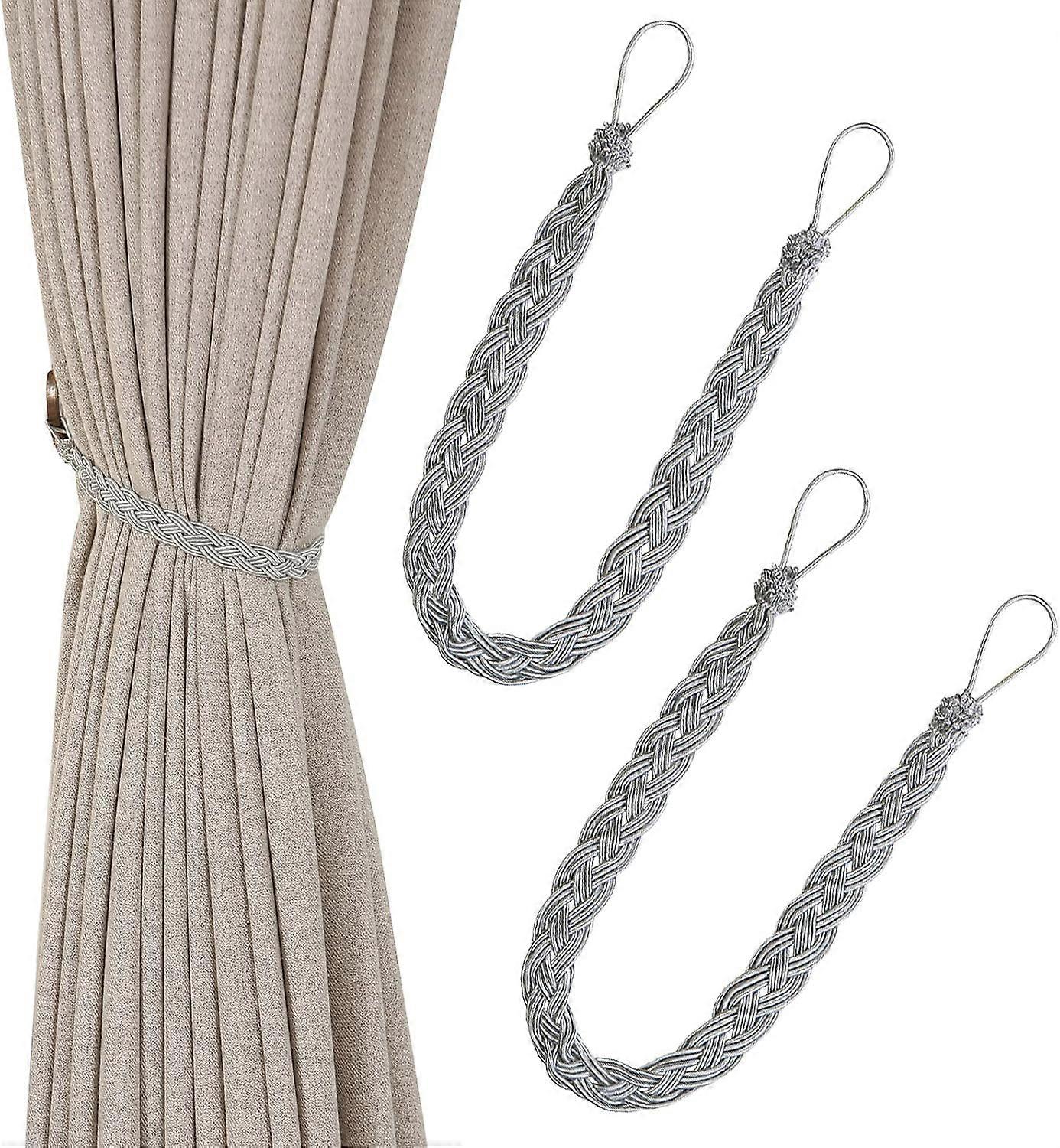 Hand Knitted Single Rope Curtain Tiebacks - Type: Curtain Tiebacks & AccessoriesGray