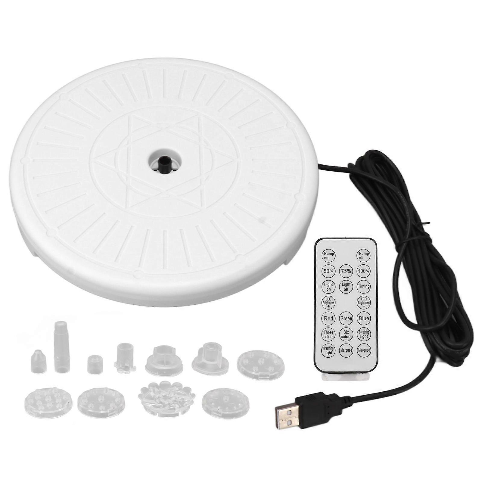 Solar Bird Bath Fountain Solar Powered Bird Bath Fountain Pump with Colorful LED Lights Remote Control Nozzle for Outdoors Garden Pond Pool NO.7749