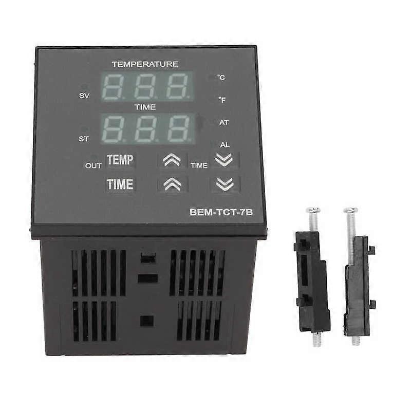 Ac 100-240v Thermostat Time Digital Display With K Type Input Temperature Controller For Heat Press Printer Machine