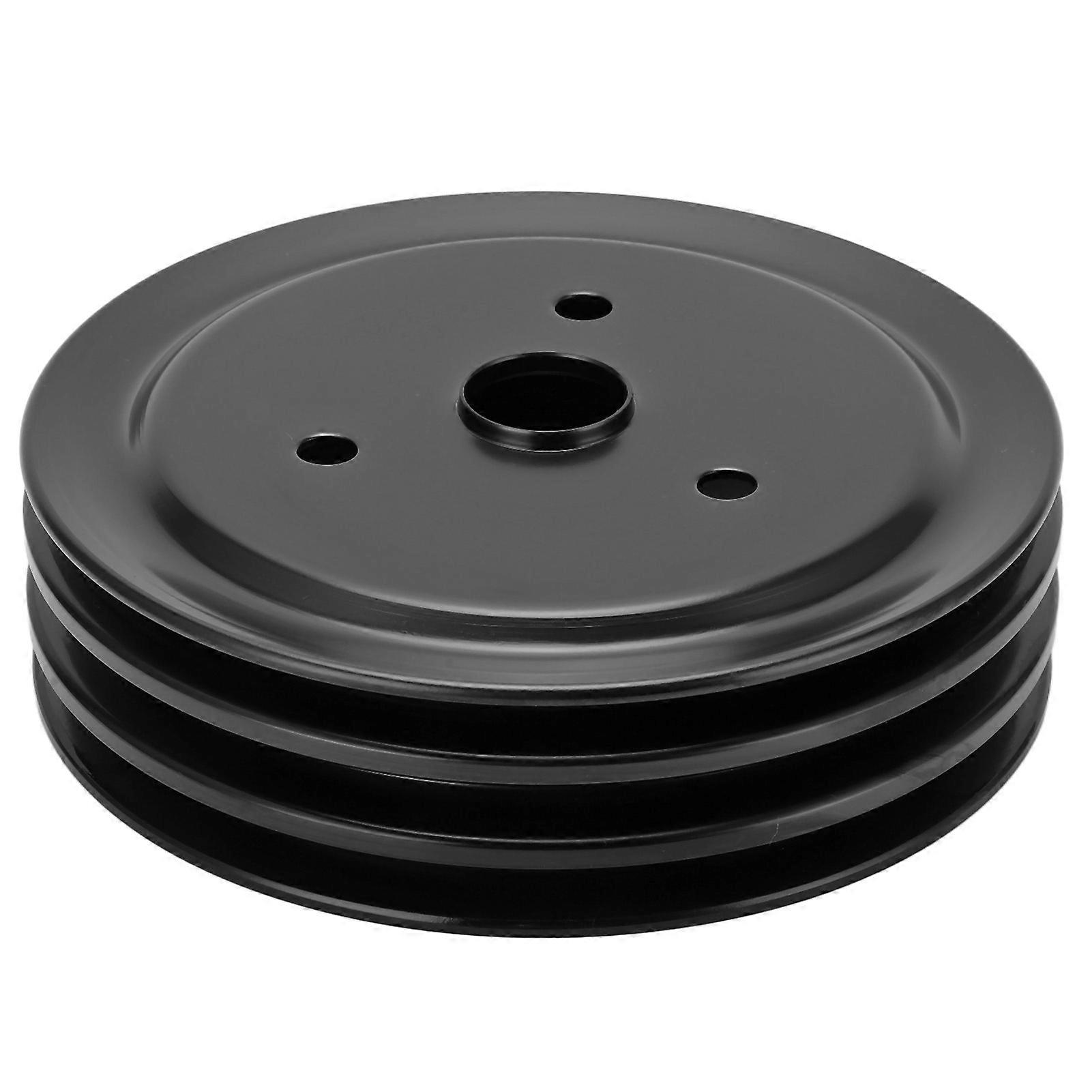 Small Block Chevy Short Water Pump & Crankshaft Pulley | Black SWP With 2/3 Groove, 2 Year Warranty