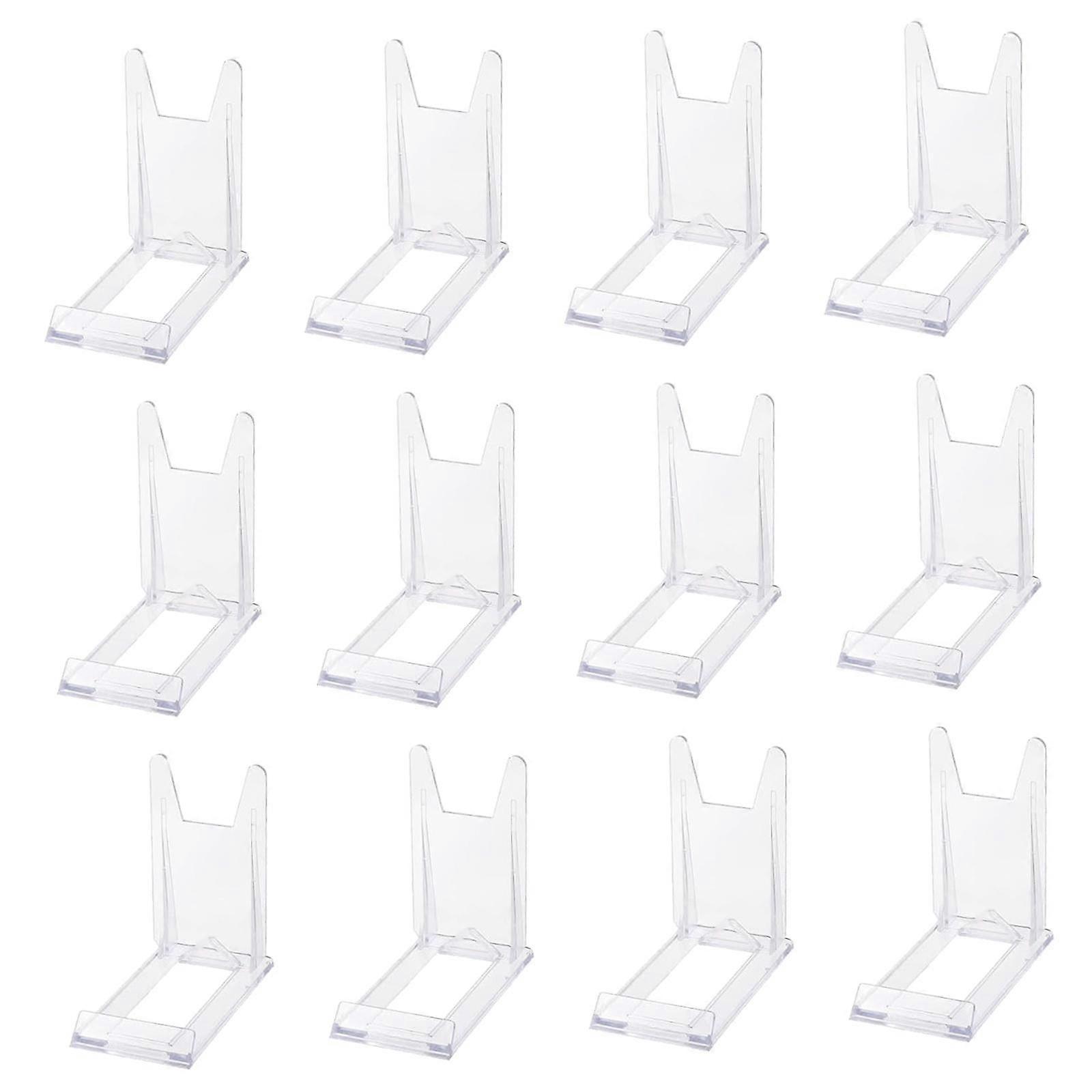 12 יחידות מעמד ספרים חצובה אקרילית שקופה מעמדים לספרי בישול מגשי יצירות אמנות