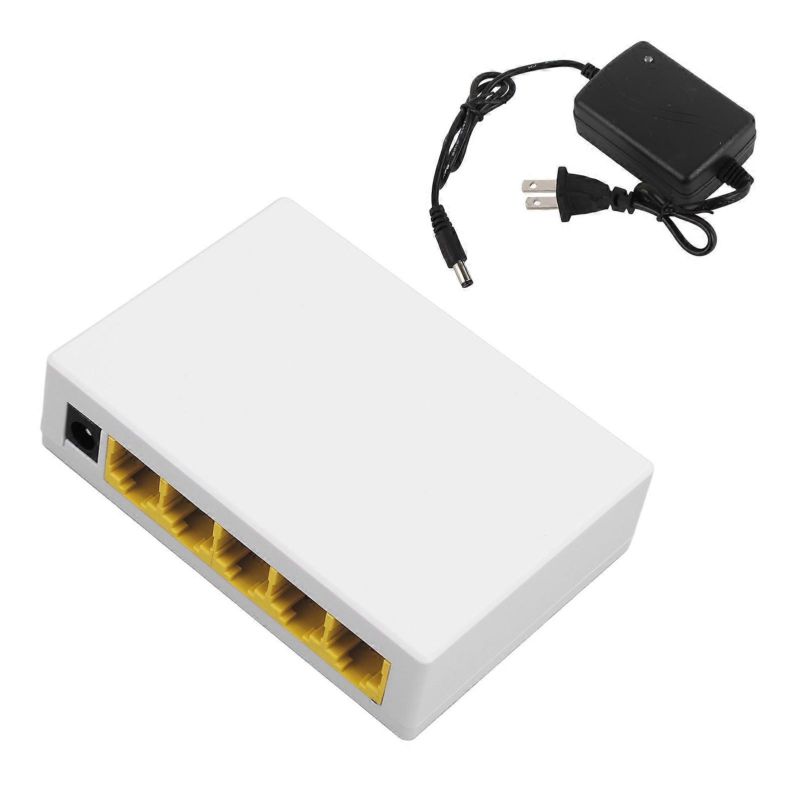 5 Port 10/100Mbps Ethernet Switch Plug and Play Unmanaged Home Network Switch Hub Office Ethernet Splitter 100?240V US Plug