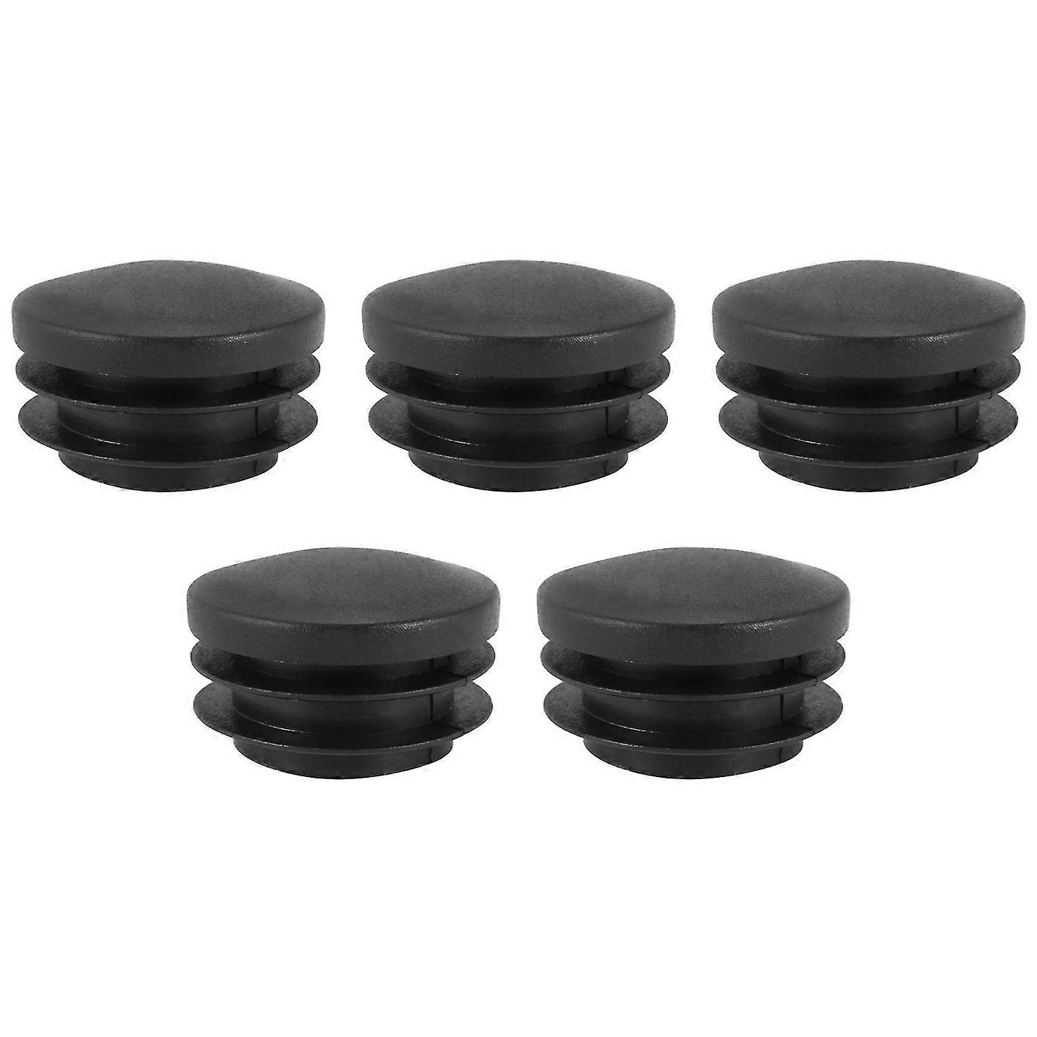 Black Plastic 35mm Dia Blanking End Round Tube Insert 5 Pcs