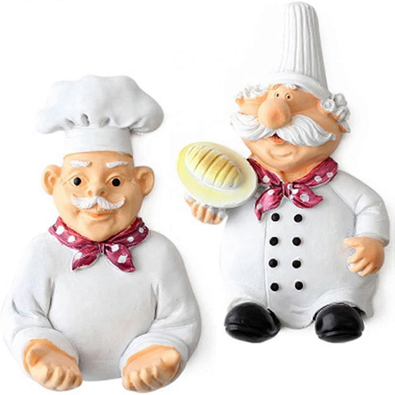 Chef Figurines Resin Chef Kitchen Hanger Sticky Cable Plug Holder