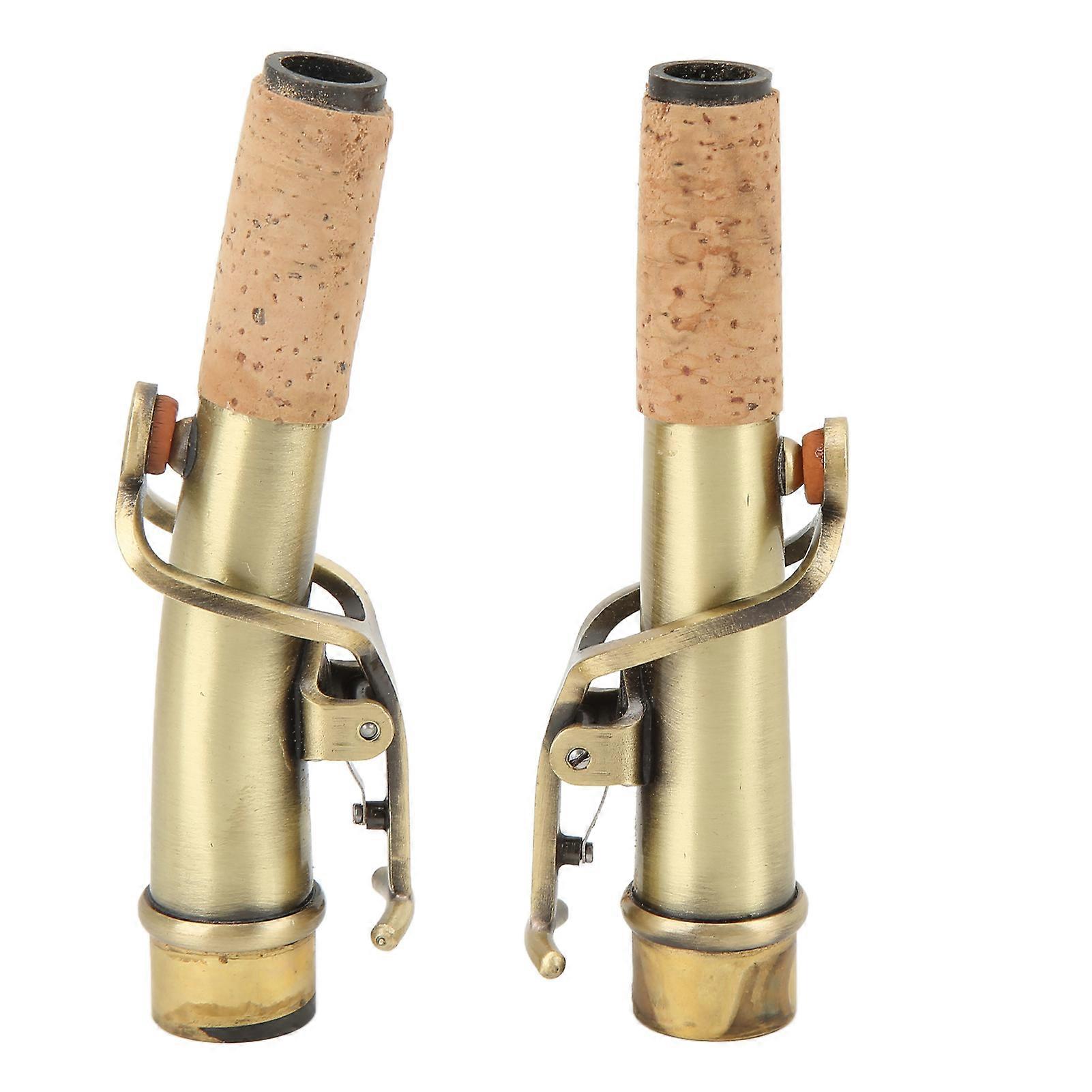 Kit di sostituzione per accessori per collo di sassofono dritto e curvo in metallo da 2 pezzi per soprano, in ottone anticato ciano.