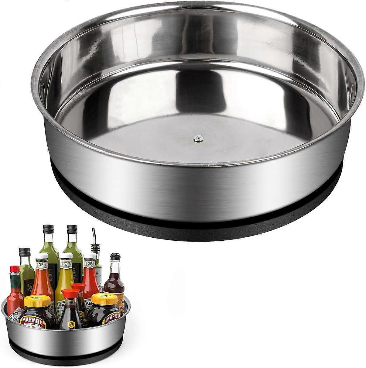 Krydderbrett, 19.5 cm diameter, rustfritt stål, 360 krydderkarusell roterbar, anti-fall og anti-rust