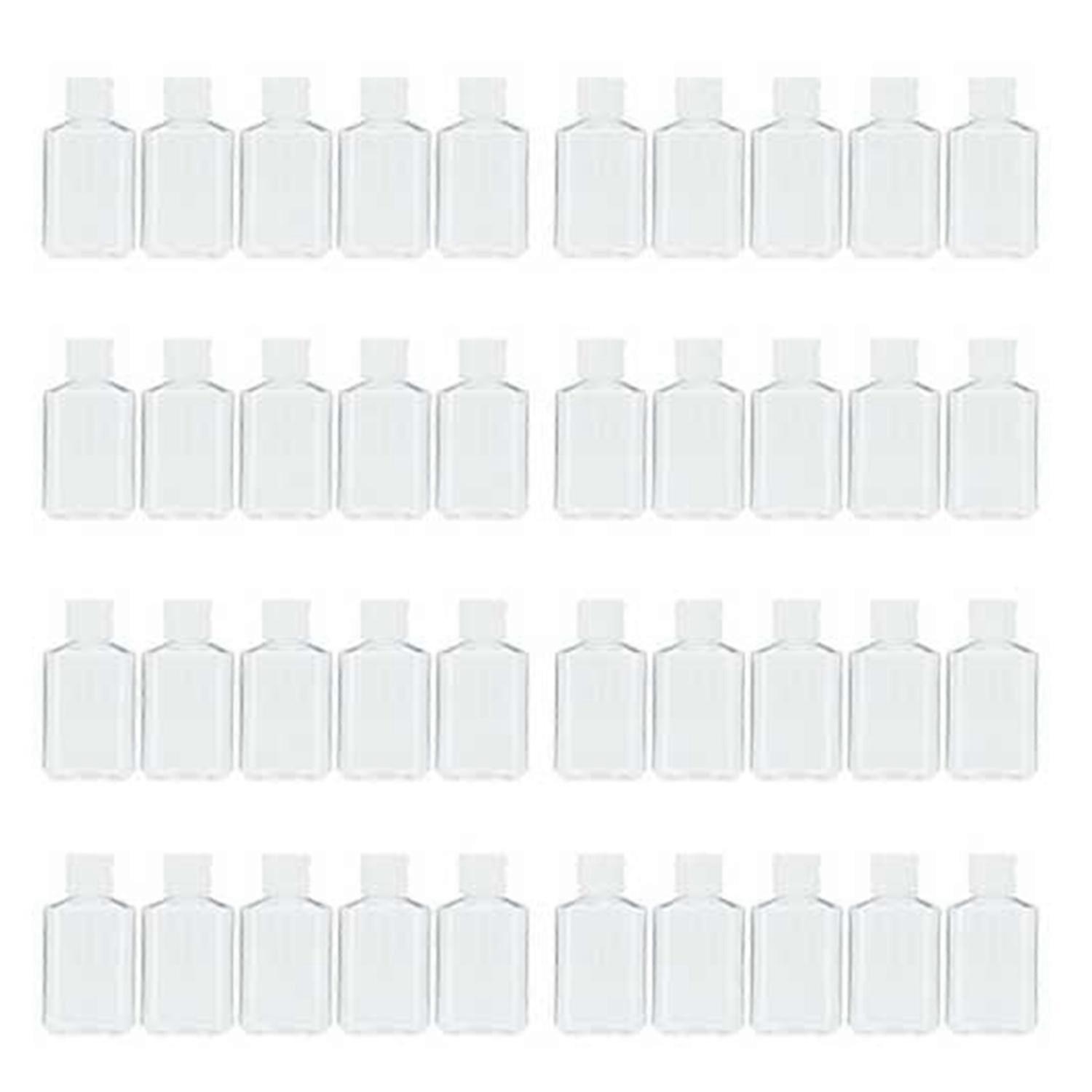 40 PCS 2 Oz 60 Ml Clear Refillable Flip Top PET Plastic Travel Container
