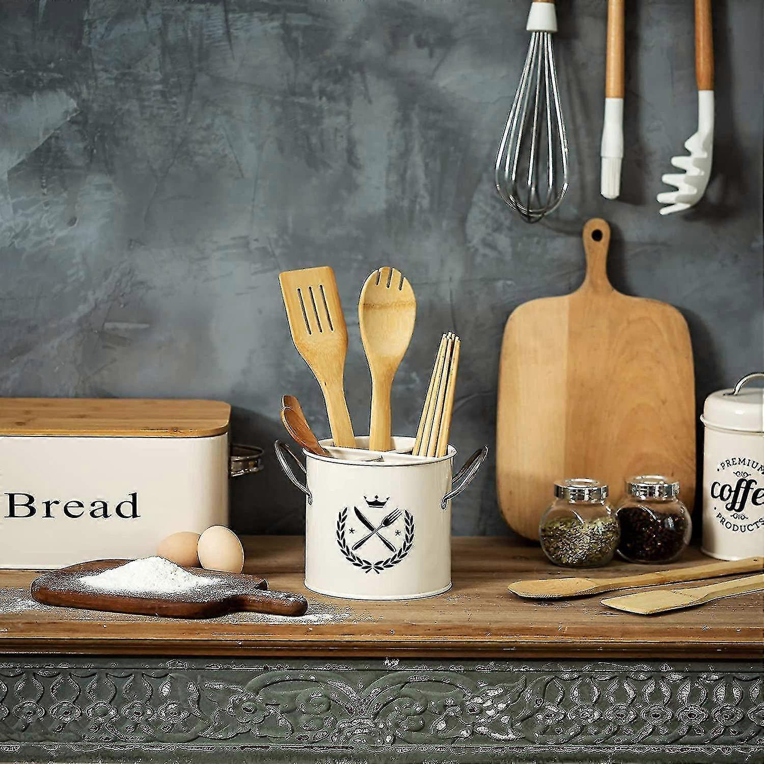 Kitchen Utensil Rack Large Covered Rack With Stainless Steel Handles ...