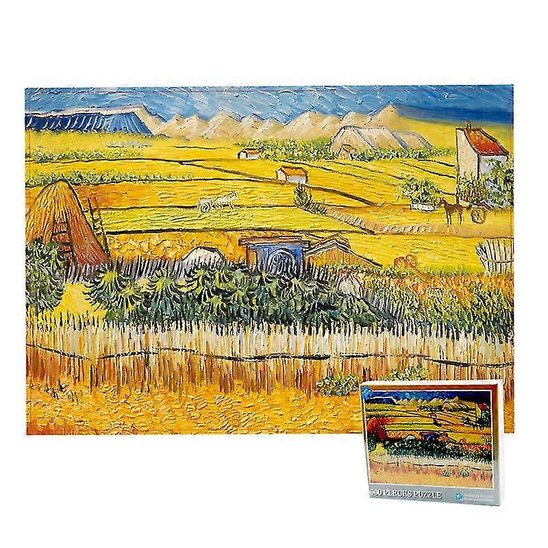 500 pieces paper puzzle educational jigsaw the field village pattern adults jigsaw puzzle yellow