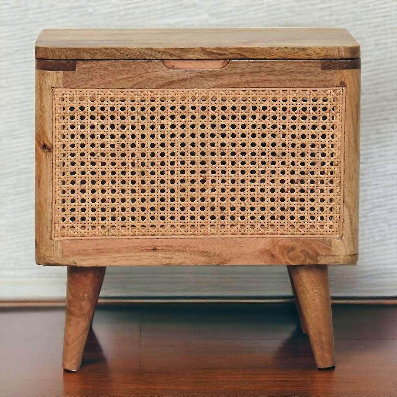 Scandinavian Rattan Storage Stool
