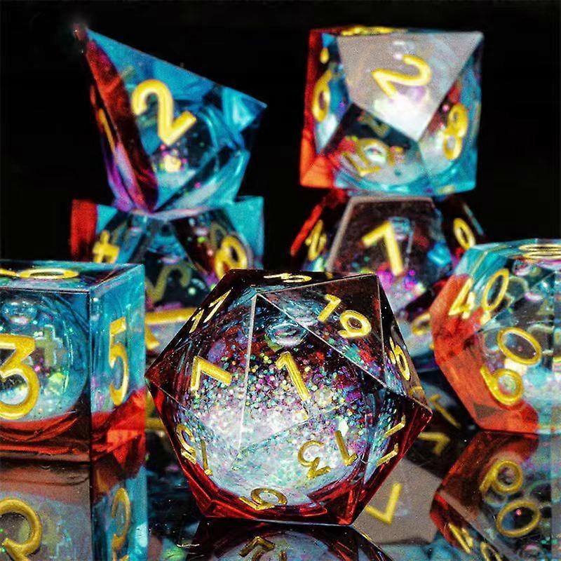 Dnd Liquid Core Dice, Rpg Resin Dice, Polyhedral Resin Sharp Edge Dice Resin Dice Set D&d Dice Set Role Playing Games Dice D6