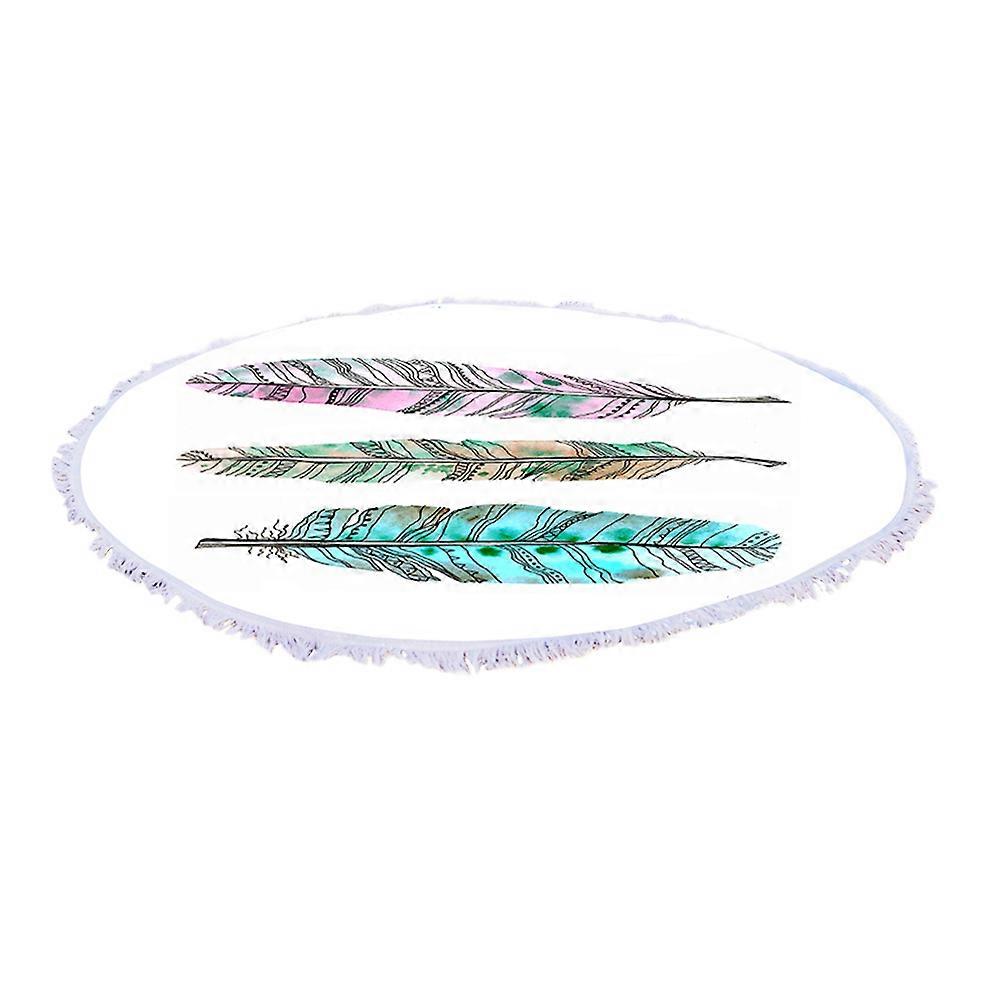 Quick-dry Round Colorful Floral Print Beach Towel with Tassel