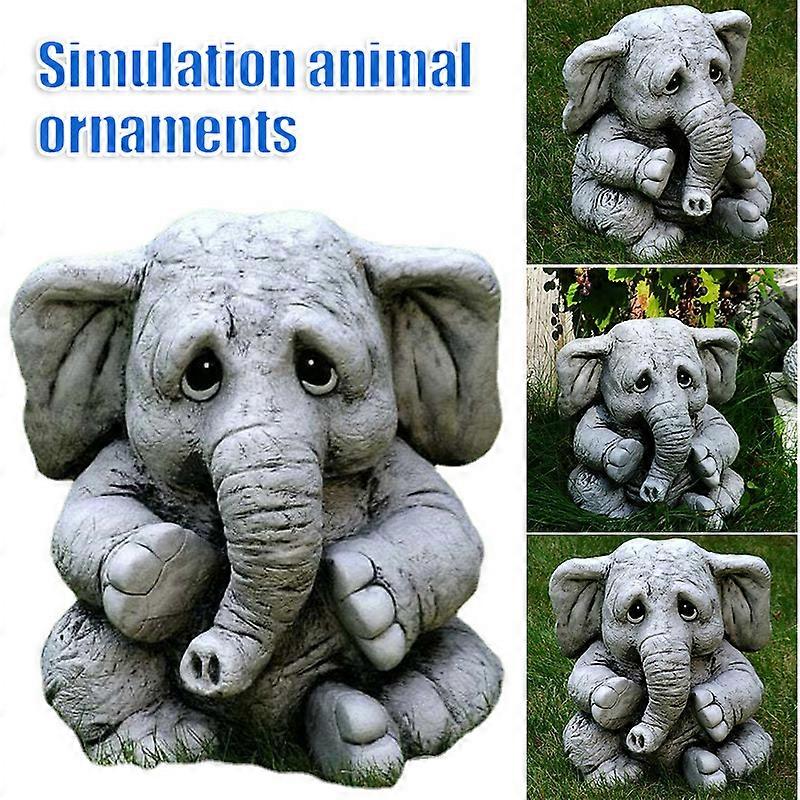 Simulation Elephant Statue Resin Crafts Ornaments for Garden View Courtyard Decoration