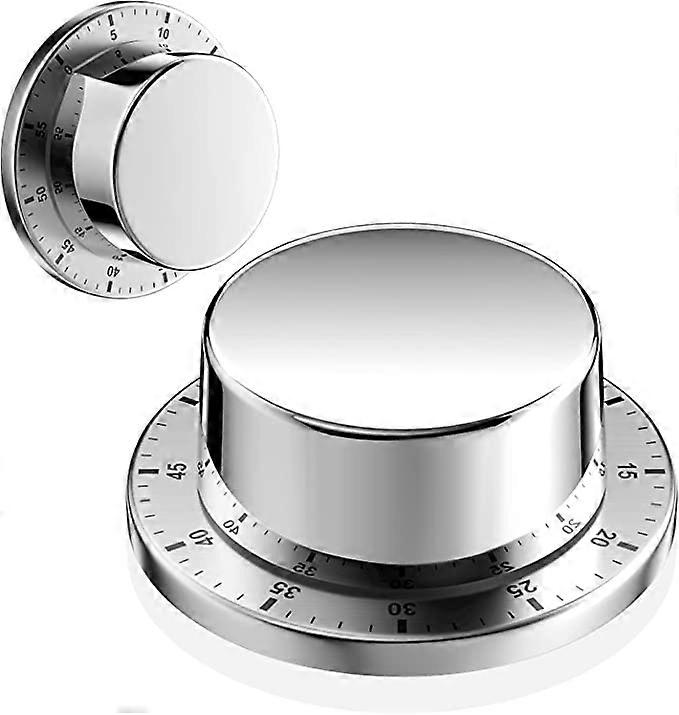 ZK-Mechanical Kitchen Timer, Adsorbable Magnetic Timer, Waterproof Stainless Steel Reusable Timer