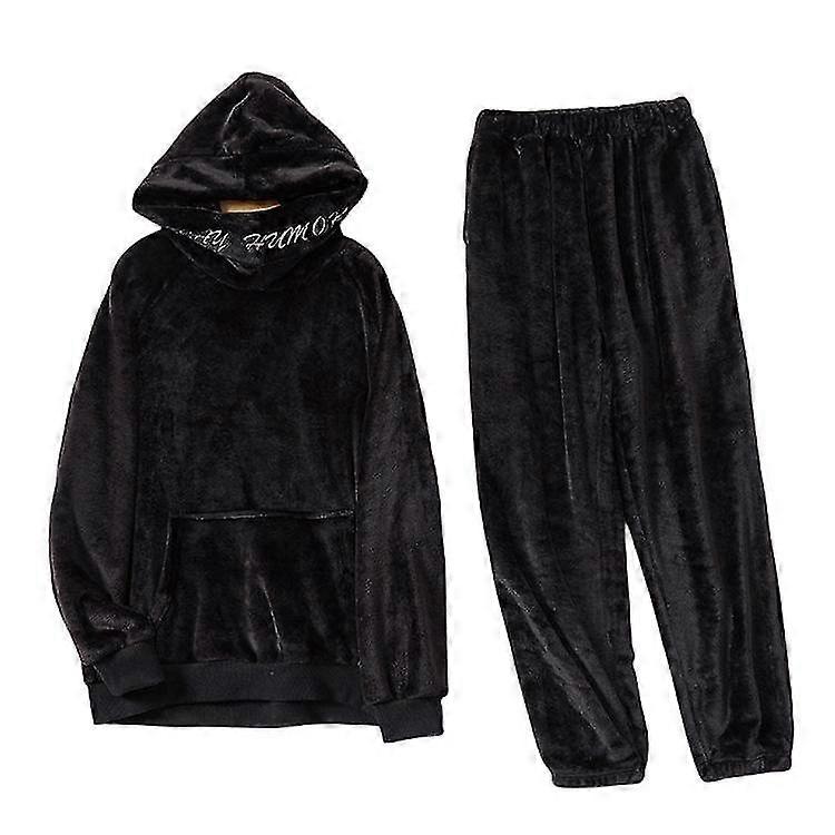 Män tjock fleece termisk pyjamas vinter varm uppsättning