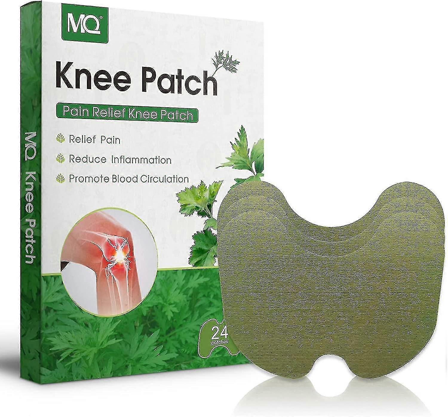 膝盖止痛贴片，Mq 24 件缓解膝盖疼痛艾草热贴片，用于膝关节疼痛缓解颈部肩部肌肉