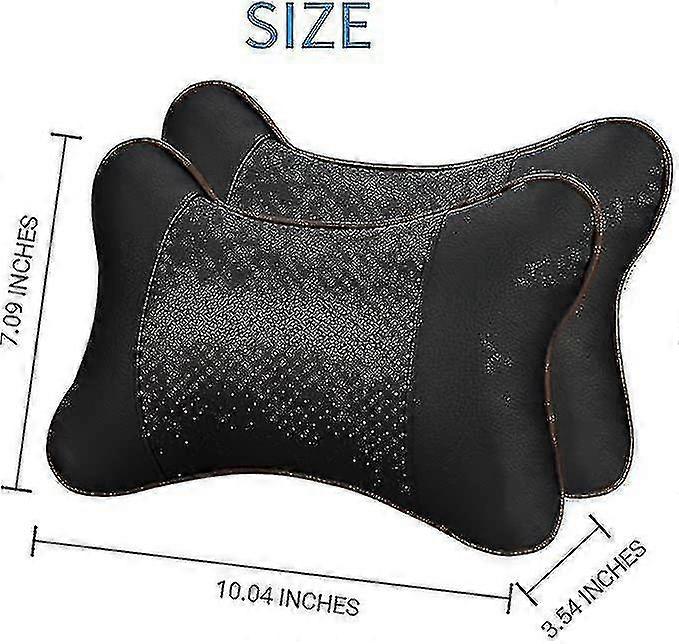 [ 2pcs Comfortable Pu Leather Car Neck Pillows ] [ Soft Head Neck Support Cushion]beige