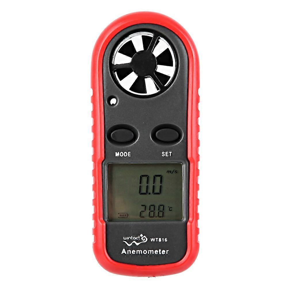 LCD Digital Pocket Wind Meter Temperature Anemometer Tester Alarm 0- 30m/s