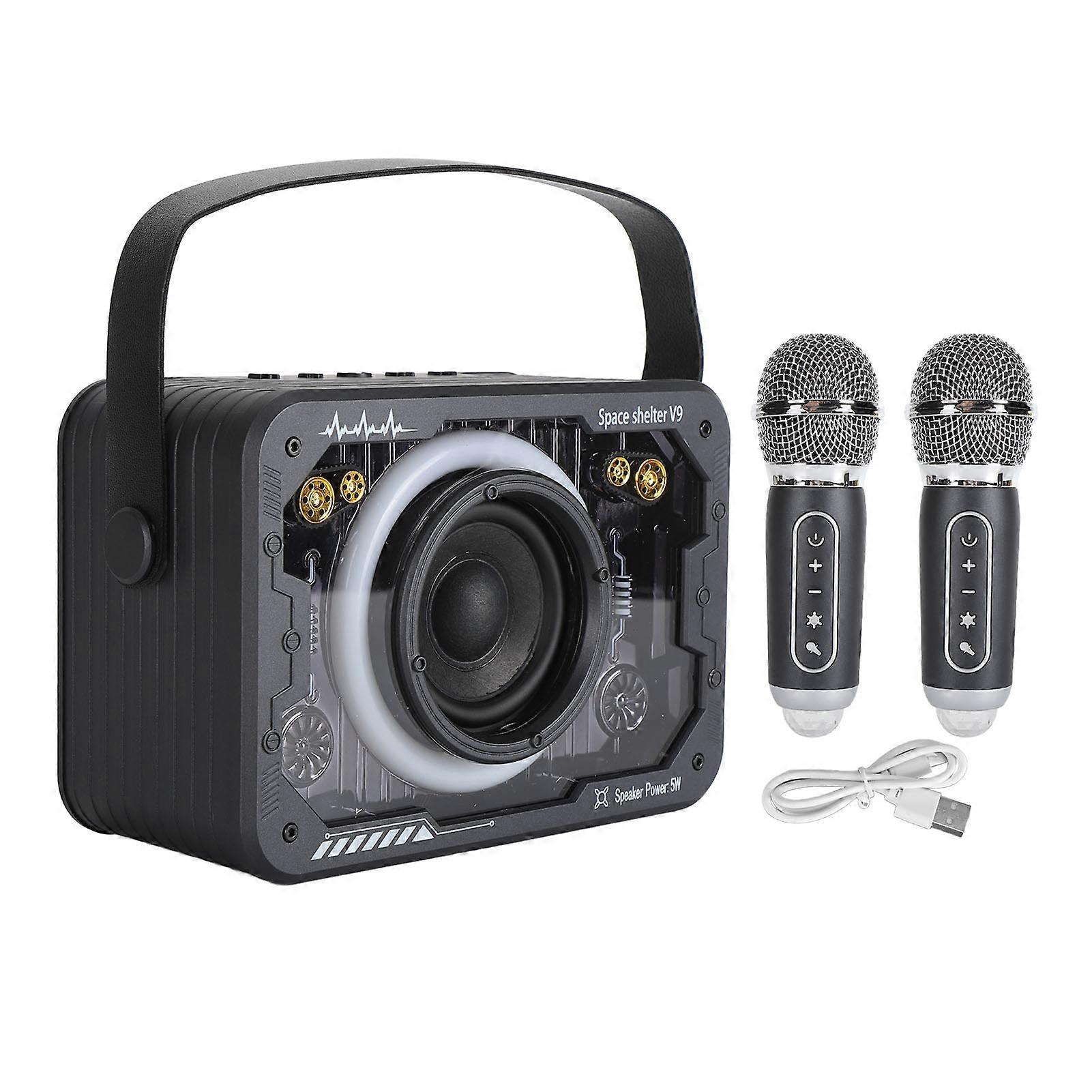 Kids Karaoke Machine All In One Wireless Mini Portable Bluetooth Speaker with Microphone Black