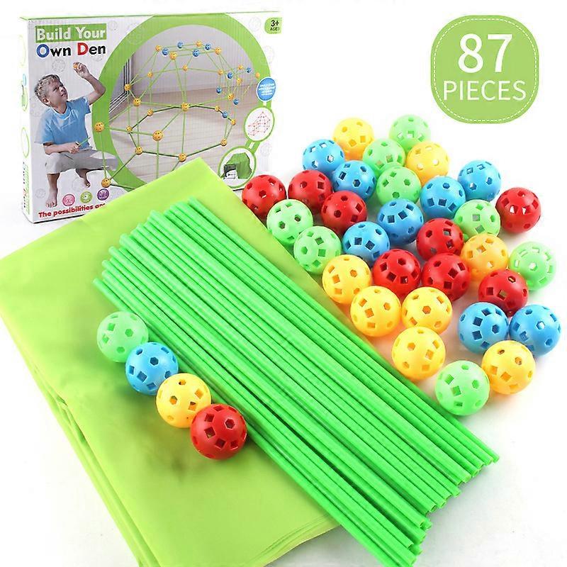 Detachable Creative Construction Builder Learning Interactive Funny Educational Tent Building Kit DIY 87PCS Flexible Learning Toy