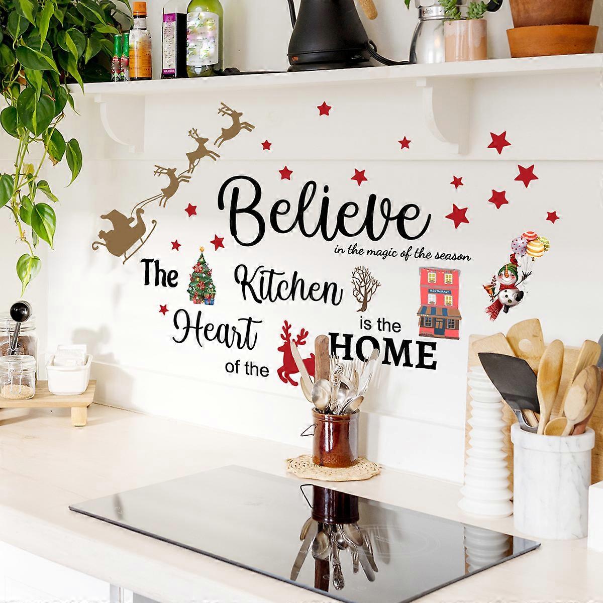 1 set Christmas Sticker Believe Quotes