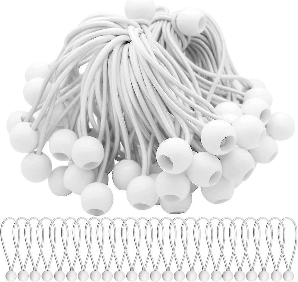 Pack Of 25 Elastic Tensioner Bungee Cords With Balls Elastic Bungee Bungee Elastic Balls For Marquees, Tents, Banners And Tarpaulins