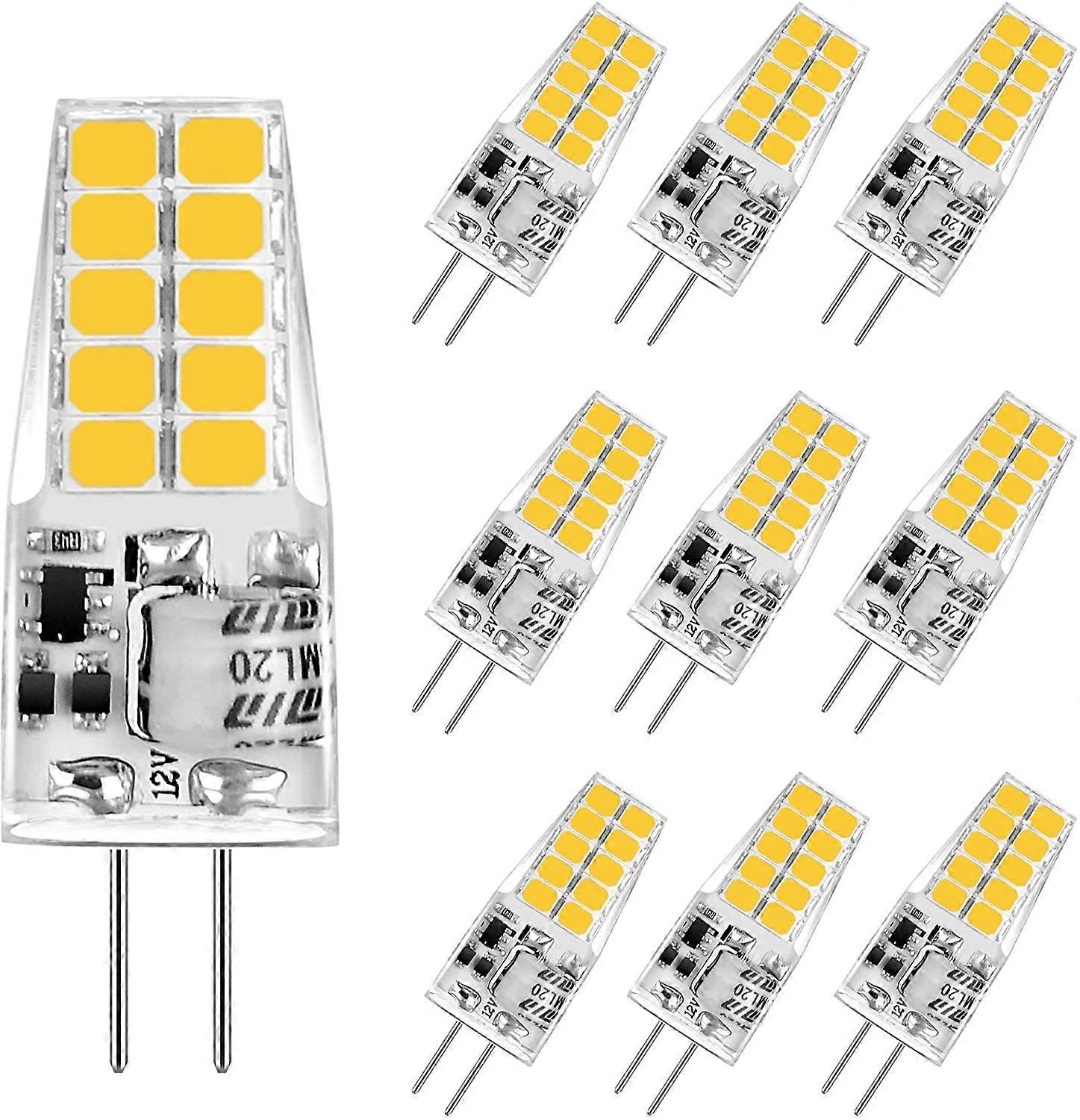 G4 LED 3.5W Light Bulb,Warm White 3000K LED G4 Bulbs 350LM Replacement for 20W/35W Halogen Lamps,12V AC/DC,Flicker Free,Not Dimmable,Pack of 10