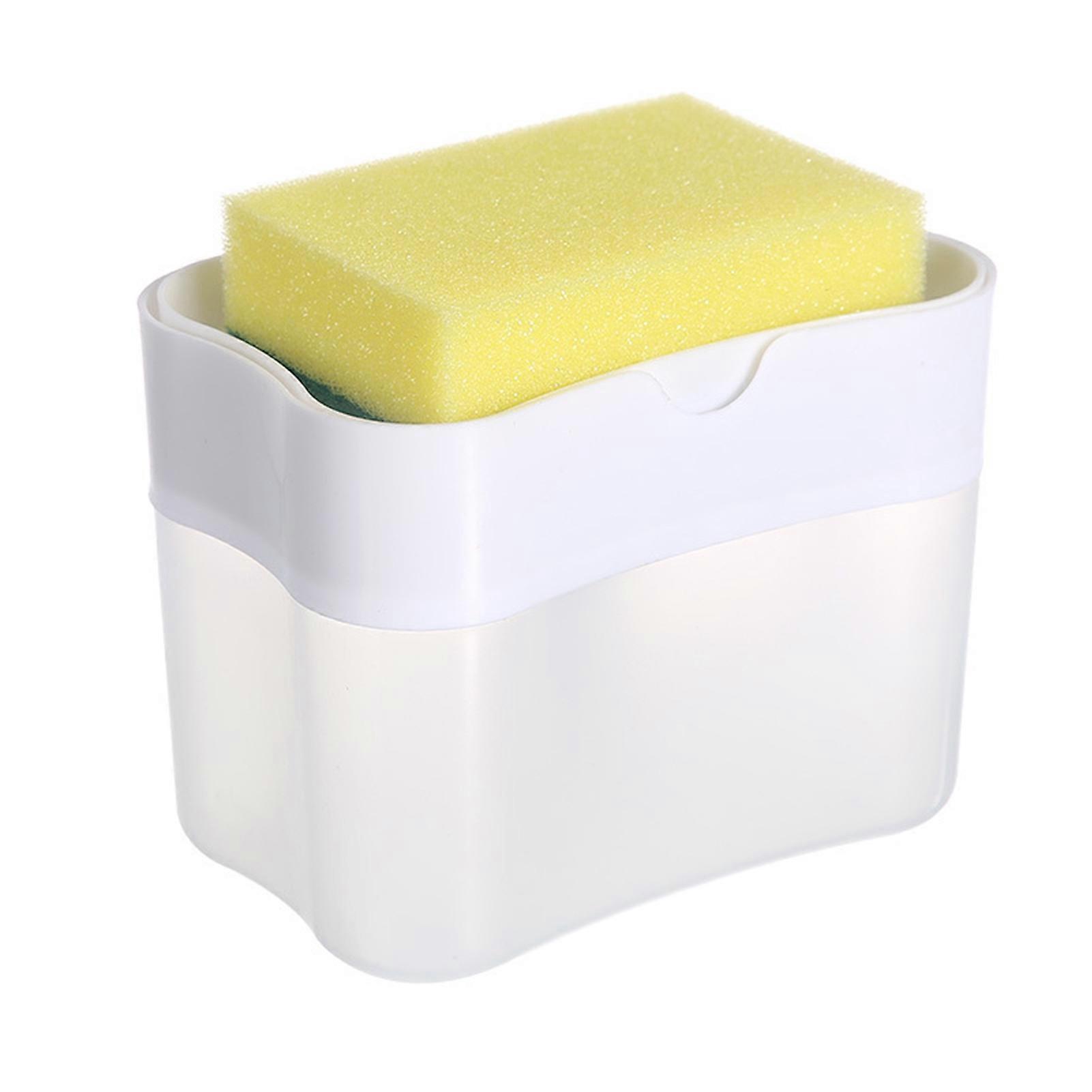 Dish Brush Dispenser with Dish Brush Wide Mouth Quick Foaming Automatic Liquid Filling Push Type Detergent Dispenser Kitchen Tool KAESI