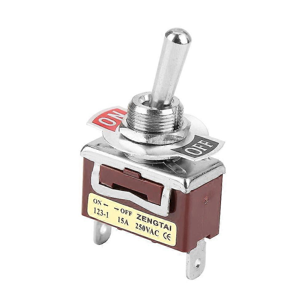 15A 250V On Off Momentary Toggle Switch Rocker Switch 2 Pin 2 Position 12mm