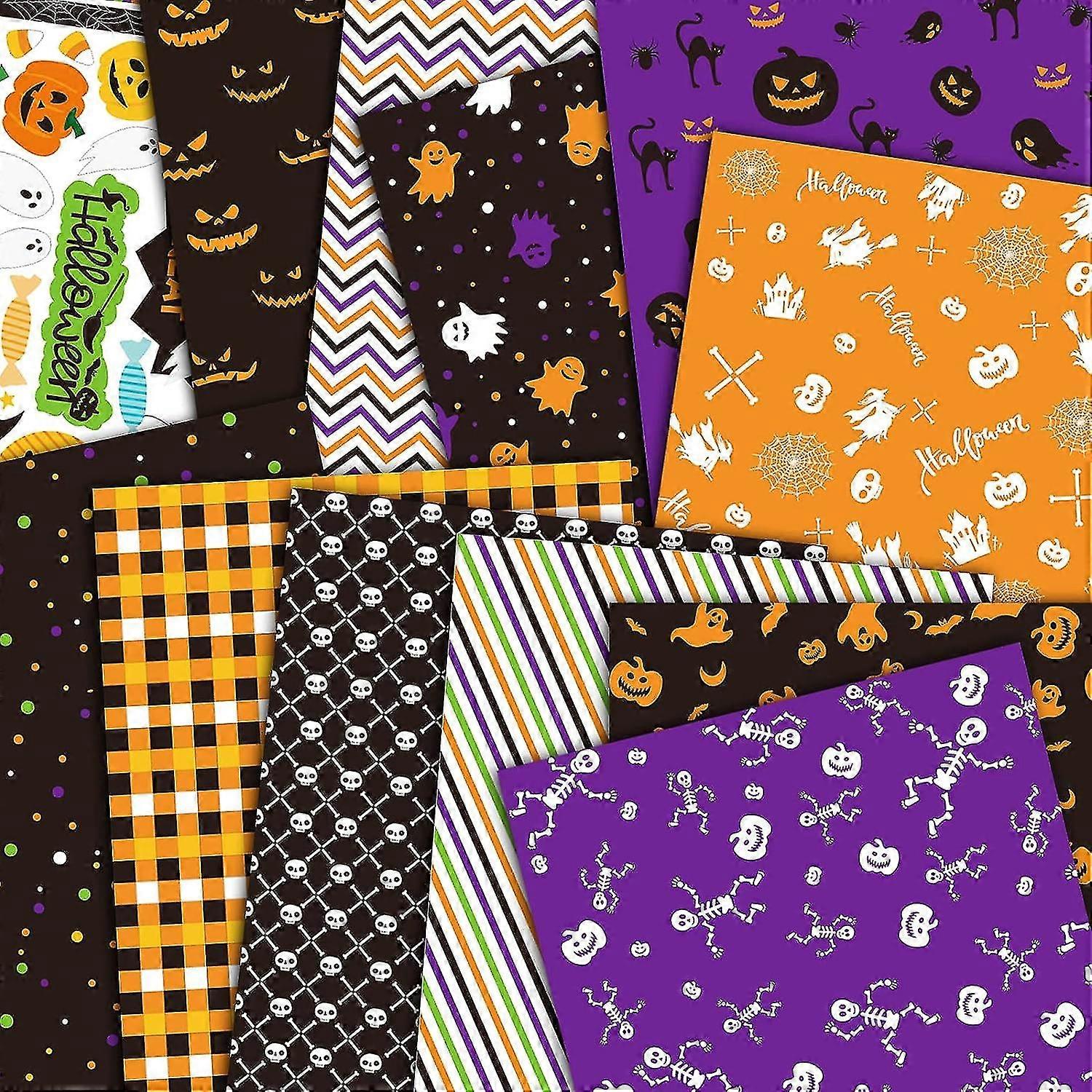 30 Sheet Halloween Pattern Paper Set - Decorative Craft Paper