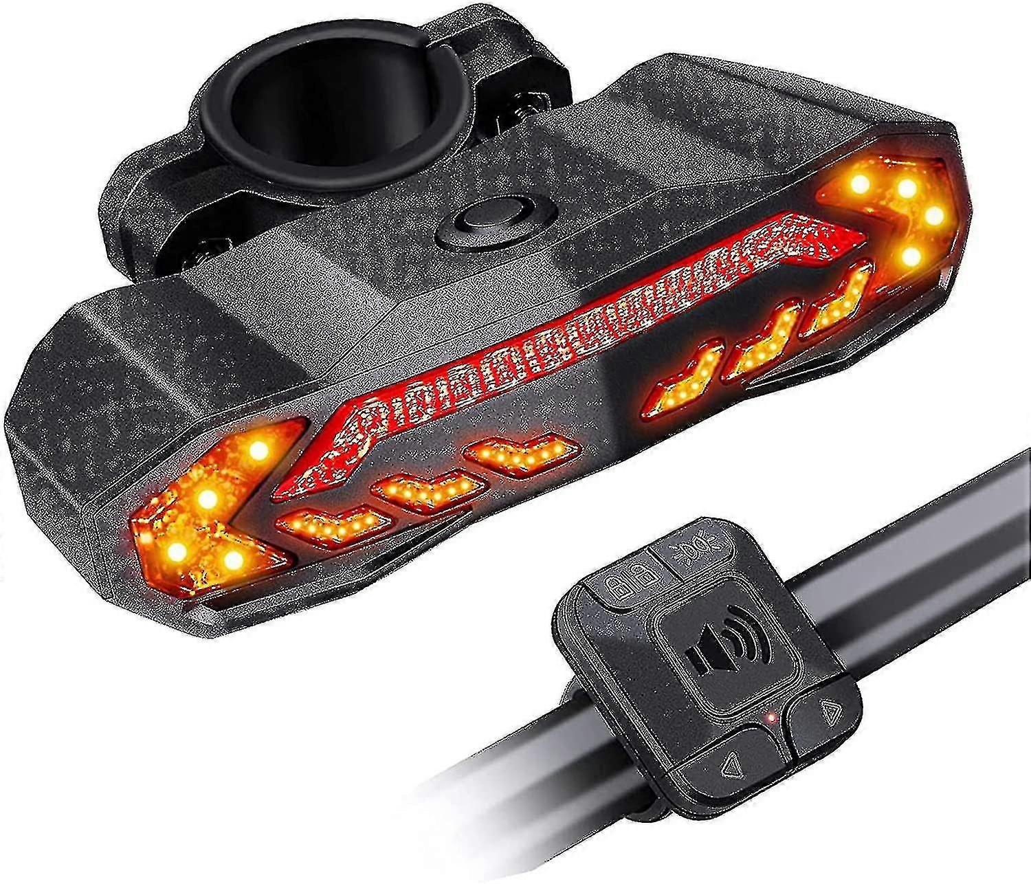 Bicycle Alarm With Remote Control, Bicycle Rear Light, 110 Db Loud Anti-theft Bicycle Alarm