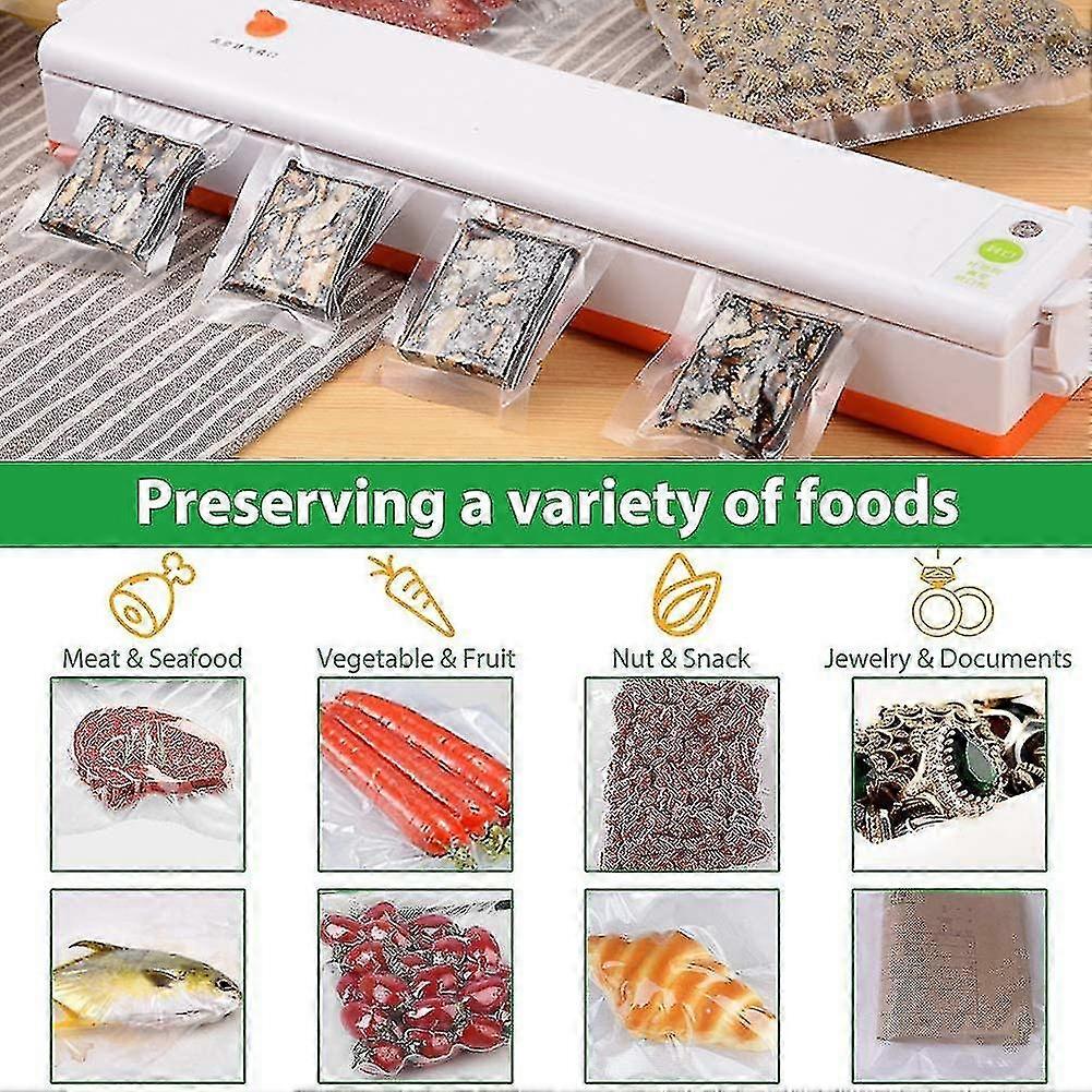 Automatisk matvakuummaskin, 100w vakuumforsegler, vakuumsystem, 10 stk mat