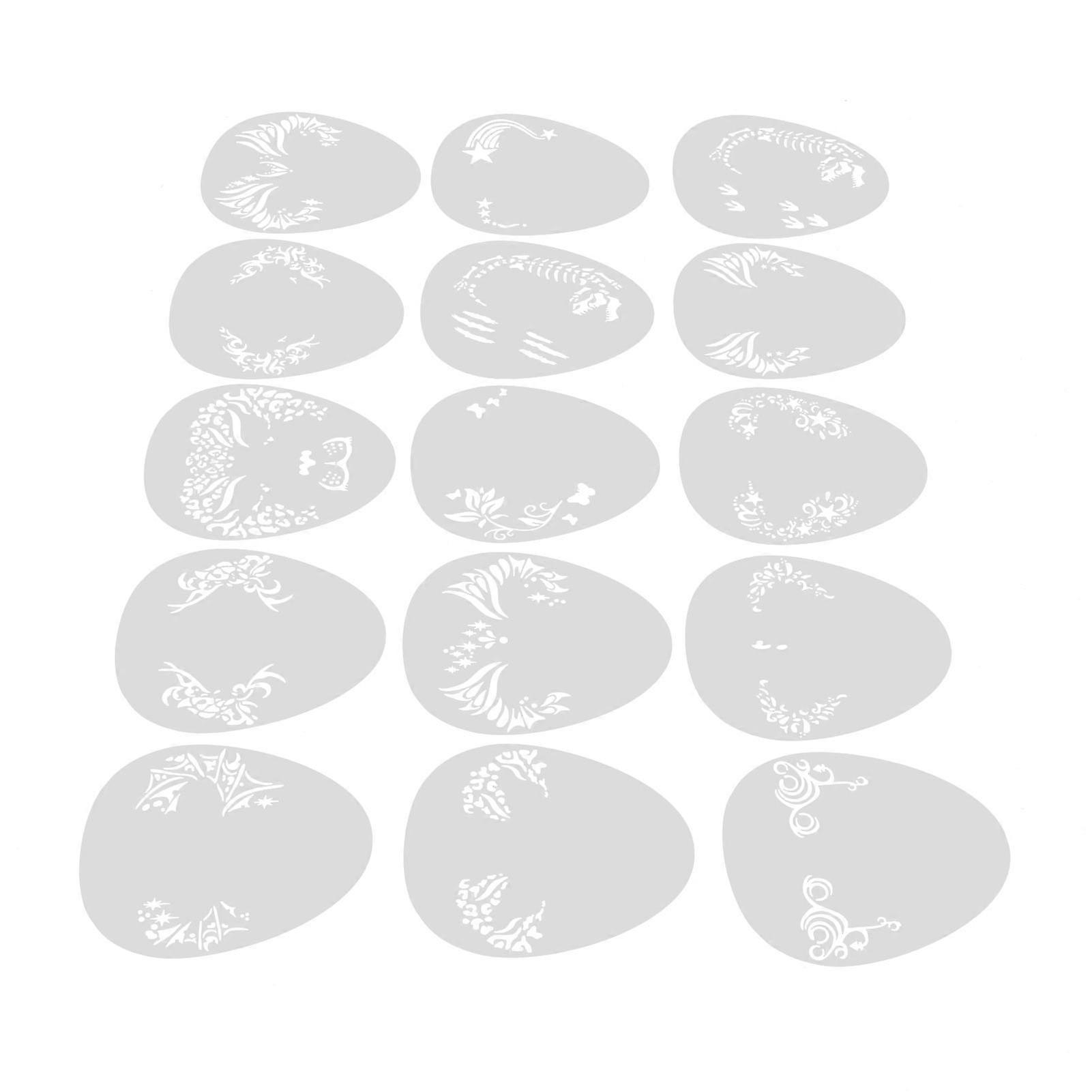 15 Pcs Face Paint Stencils Set PP Reusable Temporary Face Painting Makeup Drawing Patterns DIY Art Template