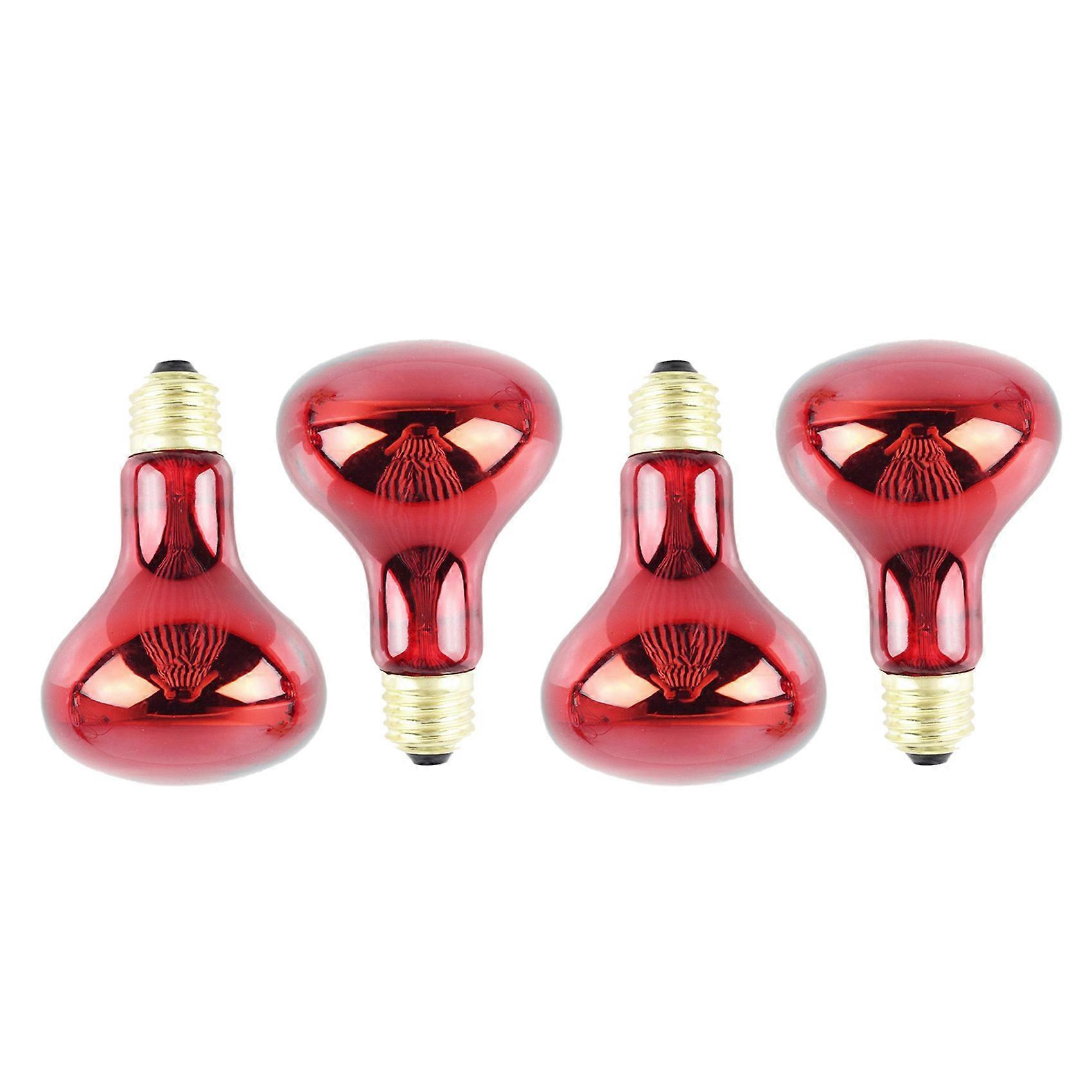 100W 4Pack Infrared Heat Lamp Bulb Red Light Heat Bulbs for Pet Lizards Bearded Dragons Chameleons
