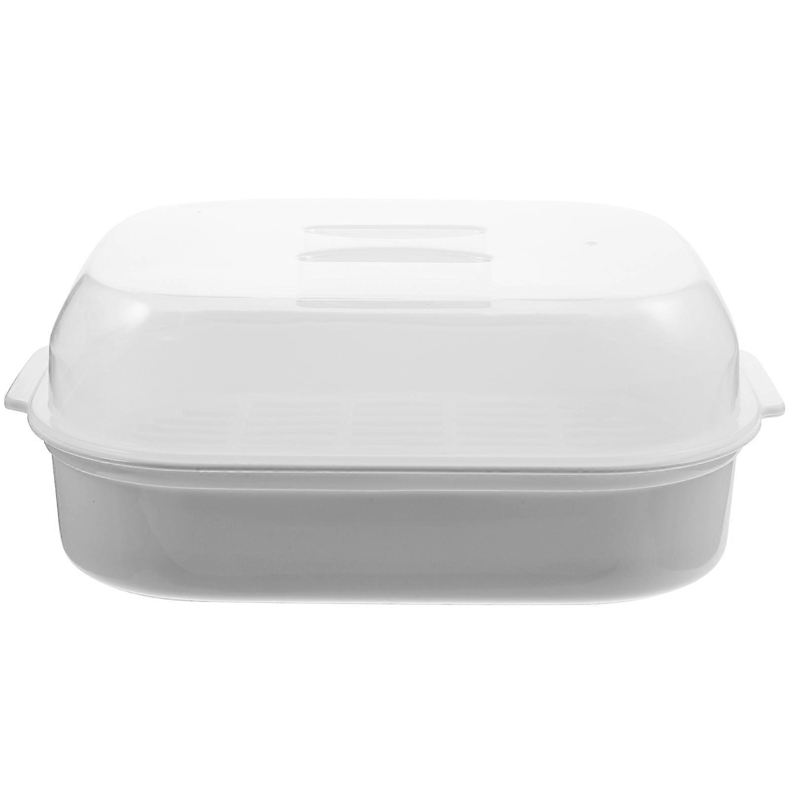 1pc蒸しパンスチーマー電子レンジスペシャルボックスキッチンスチーマーはキッチンのために加熱(白)